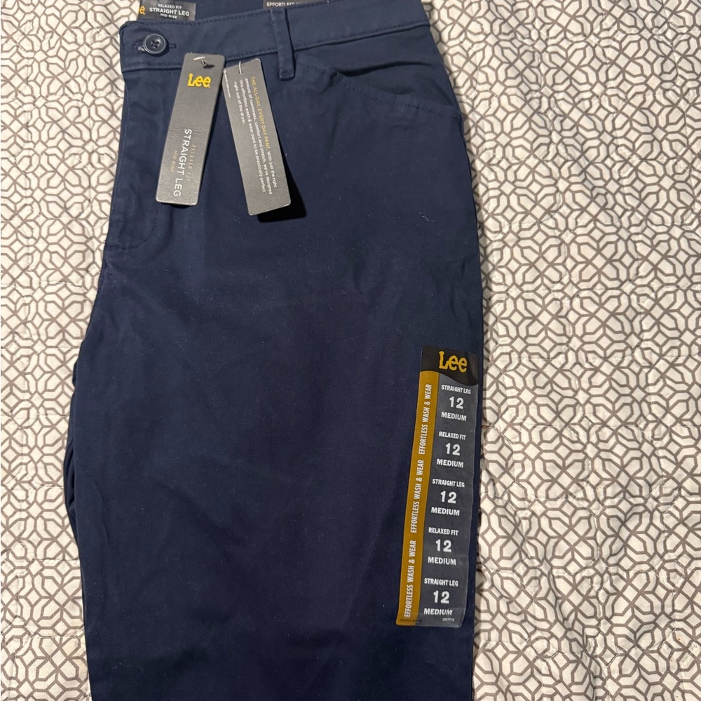 Lee Dark Blue Straight Leg Trousers